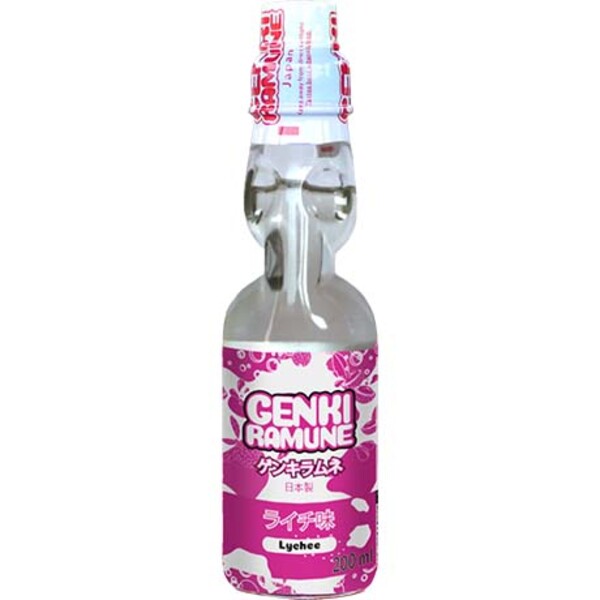 BOISSONS COLLAGEN LYCHEE SODA 200ML GENKI RAMUNE