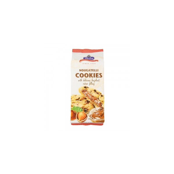 COOKIES P&Eacute;PITES DE CHOCOLAT FOURRAGE NOISETTE 200G