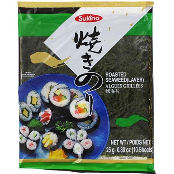 10 FEUILLES DE YAKI NORI POUR SUSHI 25GR SUKINA