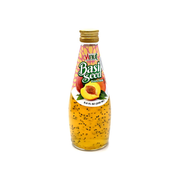 BOISSON A LA P&Ecirc;CHE ET GRAINES DE BASILIC 290ML