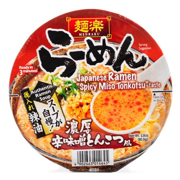 RAMEN JAPONAIS MISO TONKOTSU &Eacute;PIC&Eacute; MENRAKU 80GR