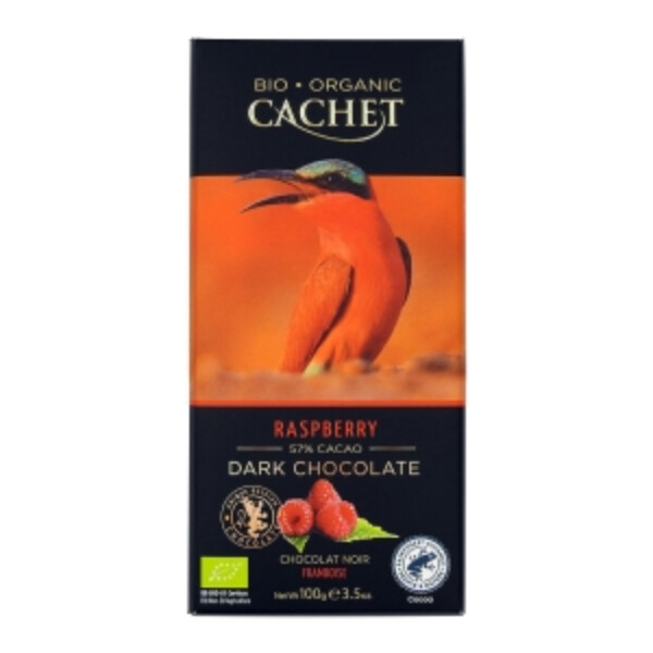 CHOCOLAT NOIR 57% FRAMBOISE BIO TABLETTE 100G