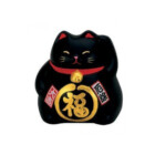 TIRELIRE CHAT JAPONAIS NOIR CONTRE LA MAL CHANCE 9CM