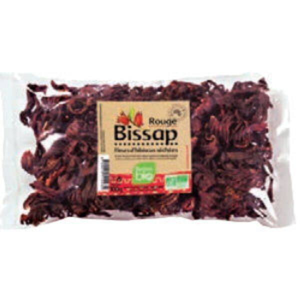 FLEURS D'HIBISCUS BISSAP ROUGE BIO 100GR