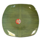 ASSIETTE CARRE FEUILLE DE BANANNE 20CM  MELAMINE