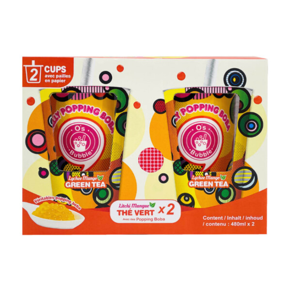 2X BUBBLE TEA LITCHI MANGUE 480ML