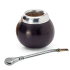 CALEBASSE À MATÉ NOIRE ET BOMBILLA INOX