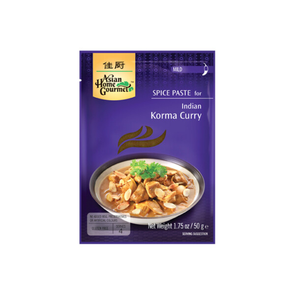 P&Acirc;TE D'&Eacute;PICES POUR KORMA CURRY INDIEN 50GR AHG