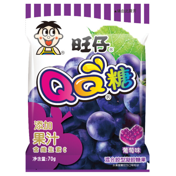 BONBON MOUT GUMMY RAISIN GRAPE 70 GR WANT WANT