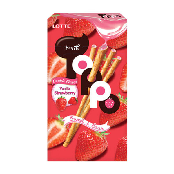 BRETZEL STICKS VANILLE FRAISE 40GR  LOTTE TOPPO 