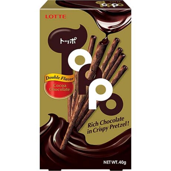 BRETZEL STICKS DOUBLE CHOCOLATE 40G LOTTE TOPPO 