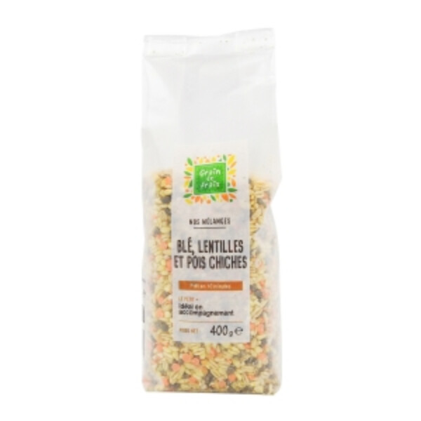 M&Eacute;LANGE DE BL&Eacute;, LENTILLES ET POIS CHICHES 400GR