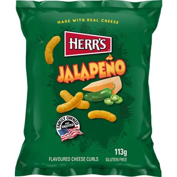 CHIPS FROMAGE CURLS JALAPE&Ntilde;O 113GR HERR'S