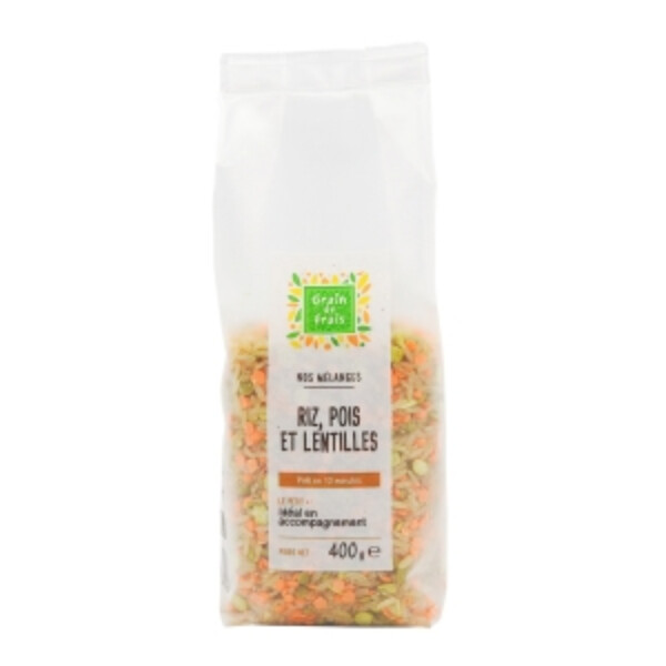 M&Eacute;LANGE DE RIZ POIS ET LENTILLES  400GR