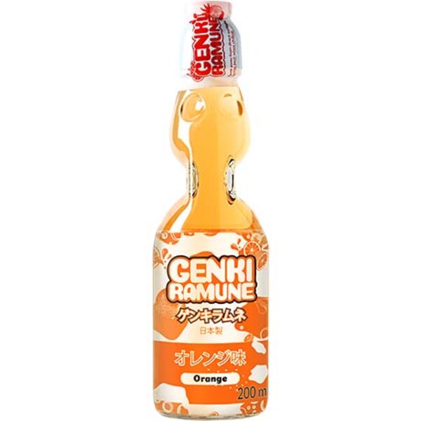 SODA JAPONAIS ORANGE GENKI RAMUNE 200ML