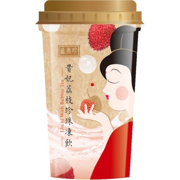 BOISSON GEL&Eacute; DE  LITCHI ET BULBE TEA + PAILLE 275ML