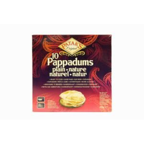 10 PAPADUMS NATURE PATAKS 100G