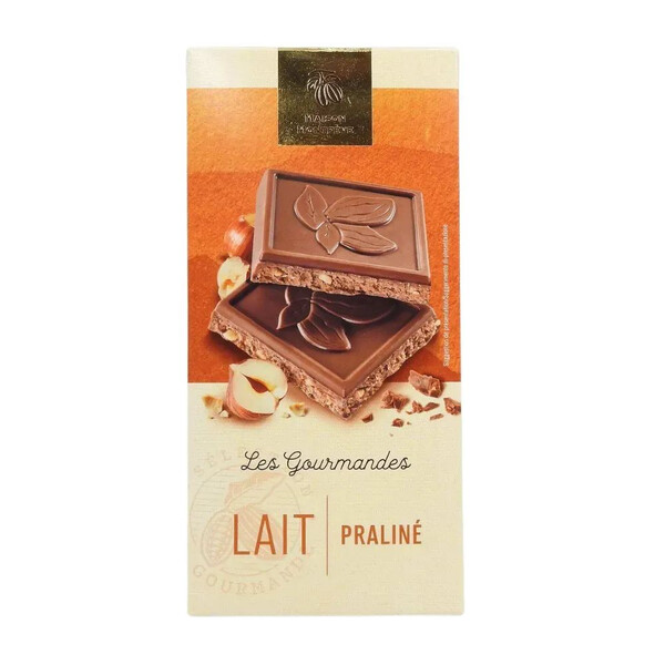 TABLETTE CHOCOLAT AU LAIT PRALIN&Eacute; 150G