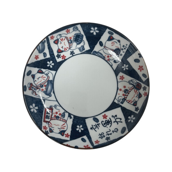 ASSIETTE EN CERAMIQUE CHAT BLEU 20,2CM