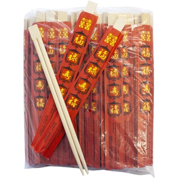 100 PAIRES DE BAGUETTES ROUGES 23CM