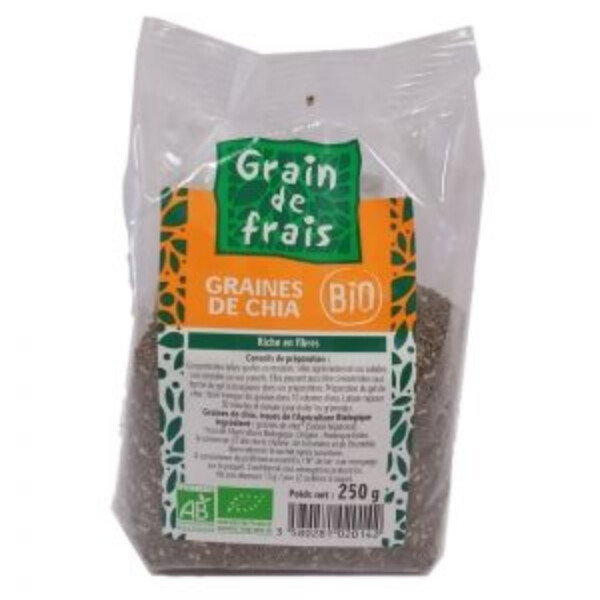 GRAINES DE CHIA BIO GRAIN DE FRAIS BIO 250G 