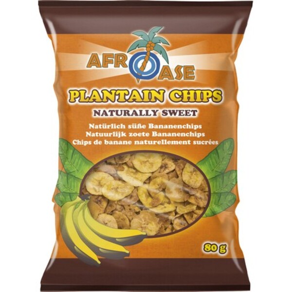 CHIPS BANANE PLANTAIN NATURE AFROASE 80G