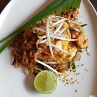 Pad Thai au poulet et sauce tamarin