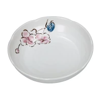 plat coréen fleur prune 16,9 cm