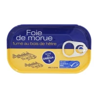 foie de morue fumé au bois de hêtre 121gr