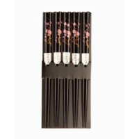 5 paires baguettes japonaises noires