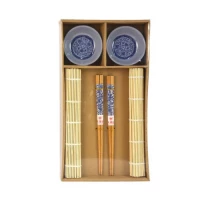 set couverts japonais baguettes, ramequin, natte