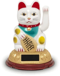 chat blanc solaire 12 cm 
