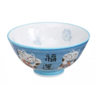 bol japonais chat bleu 11.2 x 6 cm kawaii