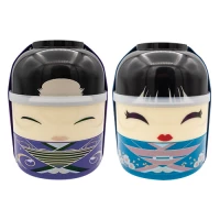 bento plastique kimono bleu ou mauve