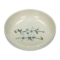 assiette creuse style japonais  ceramiqie flocons de neige 17.6cm