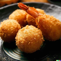 炸鲜虾球 (zhà xiān xiā qiú) : Boulettes de crevettes frites croustillantes