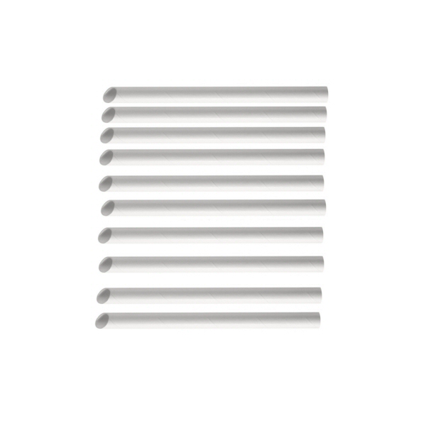 10x pailles papier blanche 21cm ø12mm pour bubble tea
