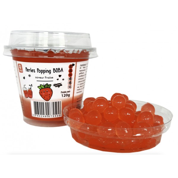 BILLES DE BOBA FRAISE BUBBLE TEA 120 GR