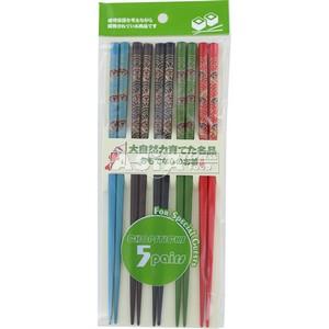 5 paires baguettes japonaises multicolores